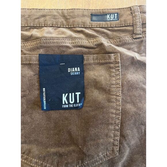NWT Kut From The Kloth Diana Plus Corduroy Skinny Pants Size 24W Brown - Picture 5 of 12